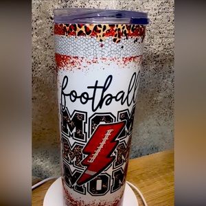 Football mama skinny tumbler